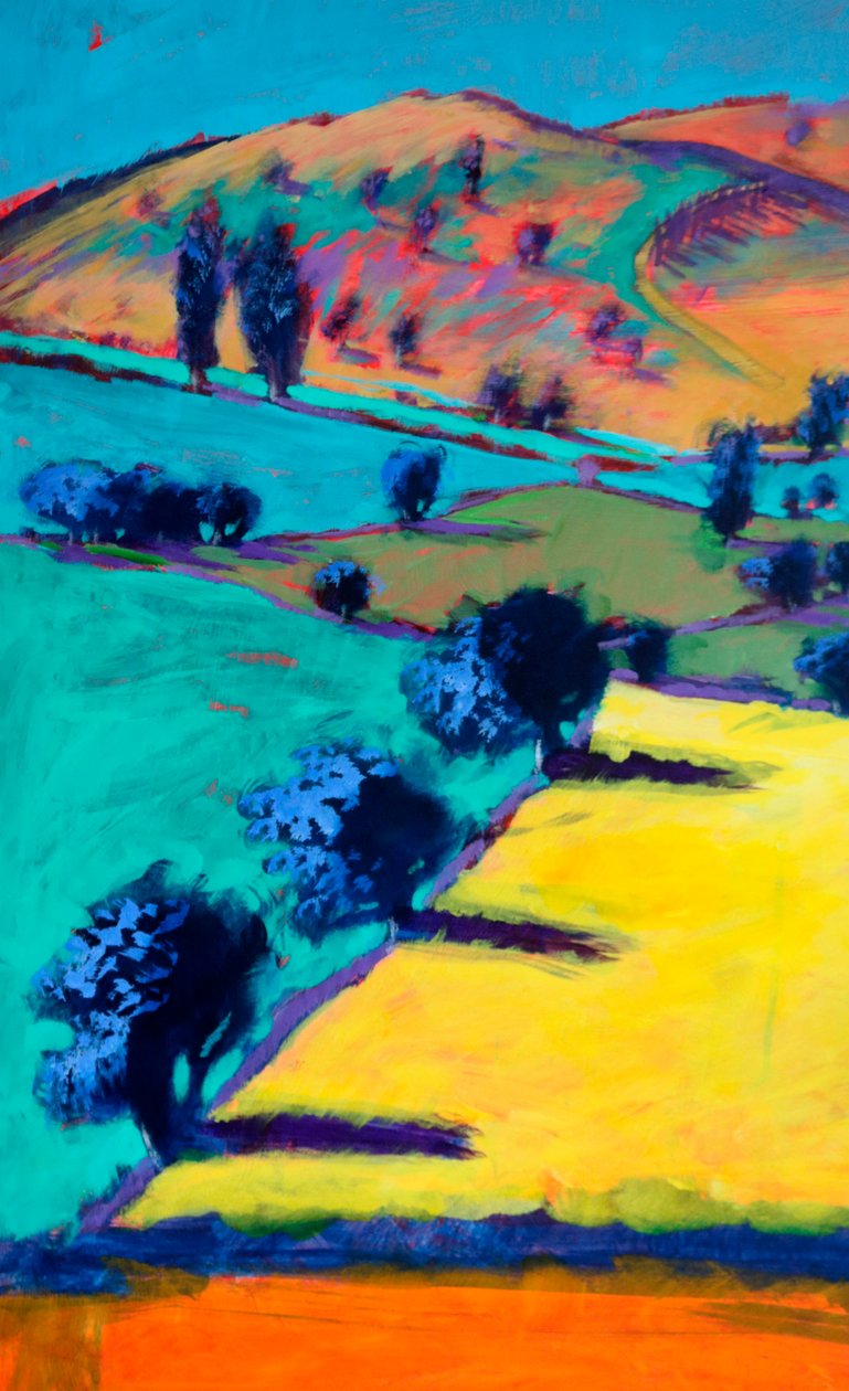 North Hill #3 (detalle), 2024 (acrílico sobre tabla) de Paul Powis