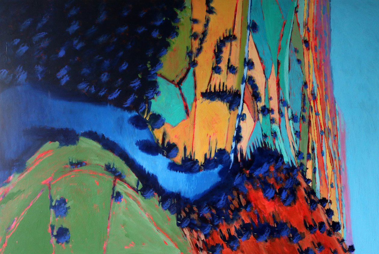 Río Wye, 2022 (acrílico sobre tabla) de Paul Powis
