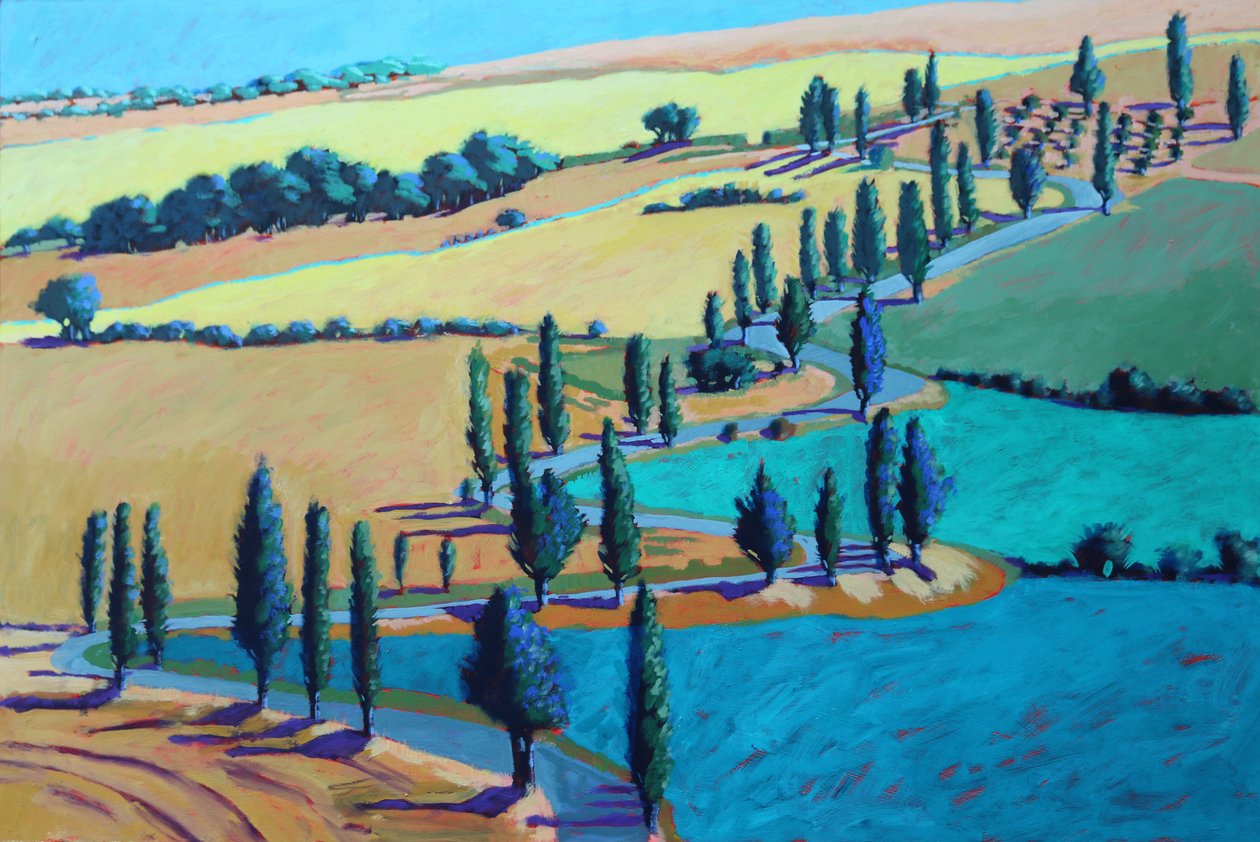 Verano toscano, 2021 (acrílico sobre tabla) de Paul Powis