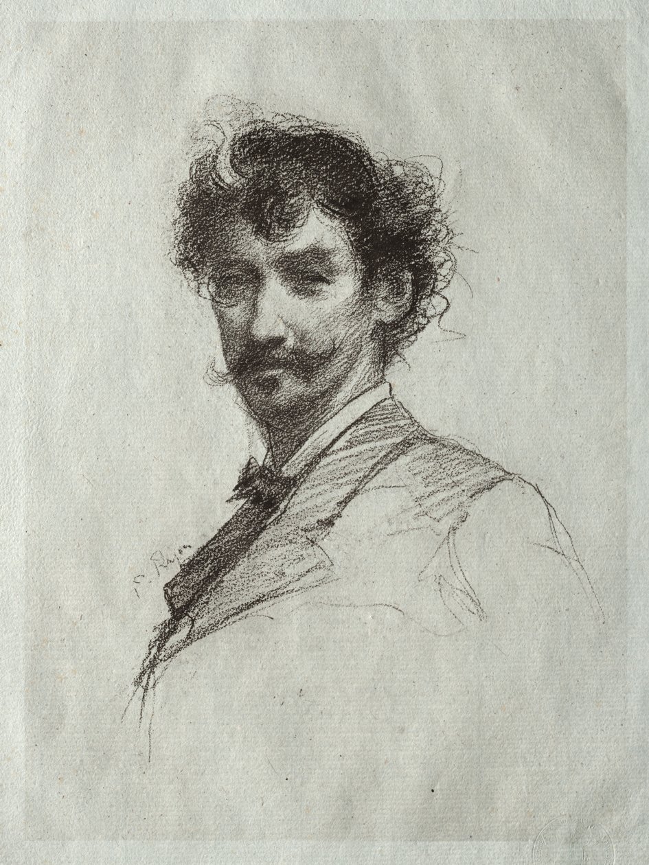 James McNeill Whistler con Mechón Blanco y Monóculo de Paul Rajon