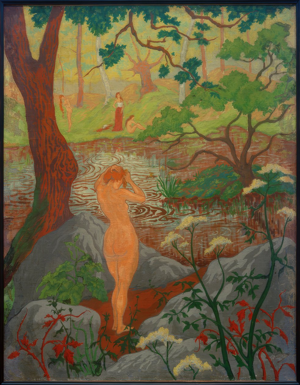 Desnudo femenino peinándose junto al estanque de Paul Elie Ranson