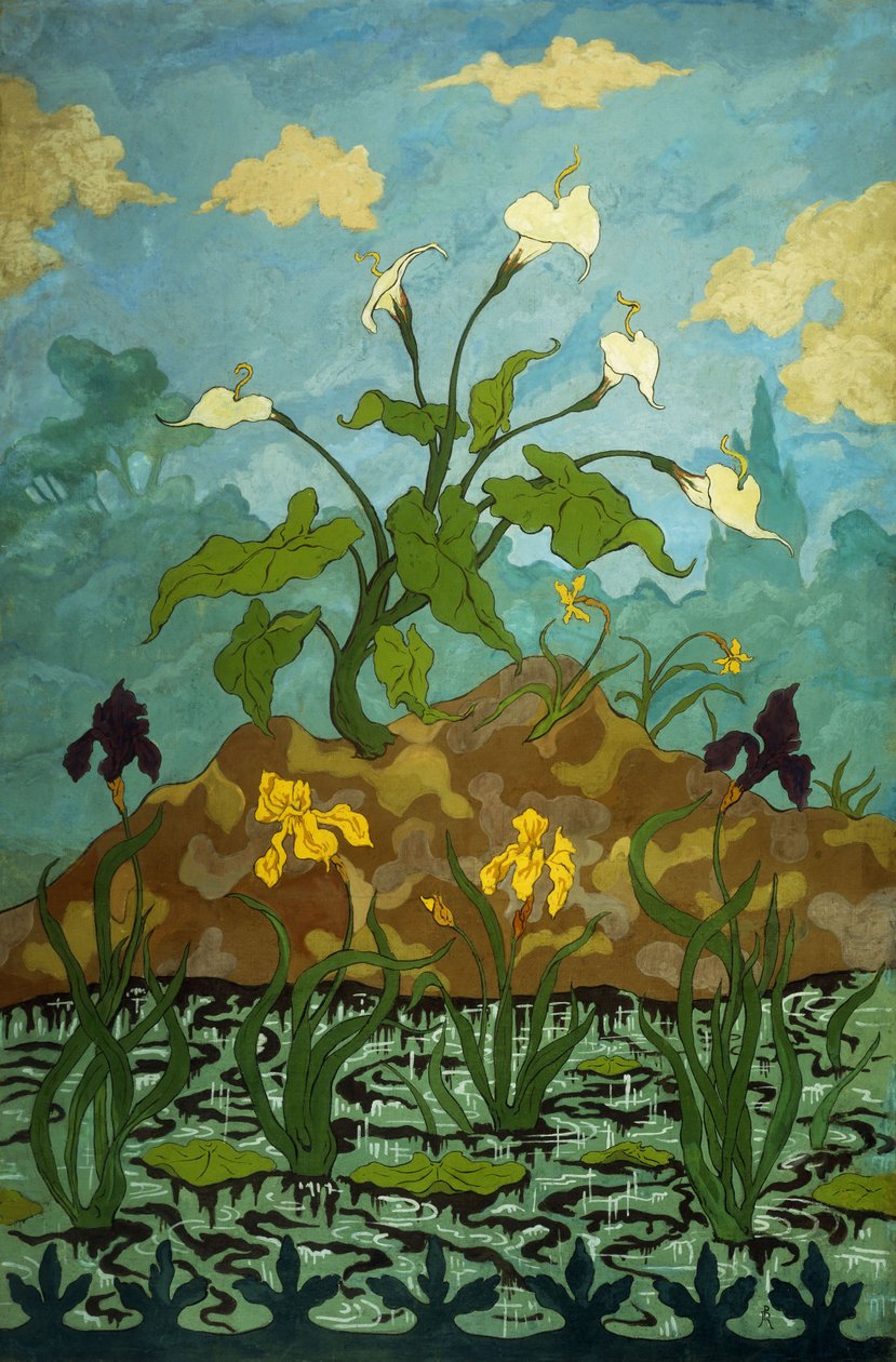 Lirios, Iris Púrpuras y Amarillos; Aromes, Iris Violets et Jaunes, 1899 de Paul Elie Ranson