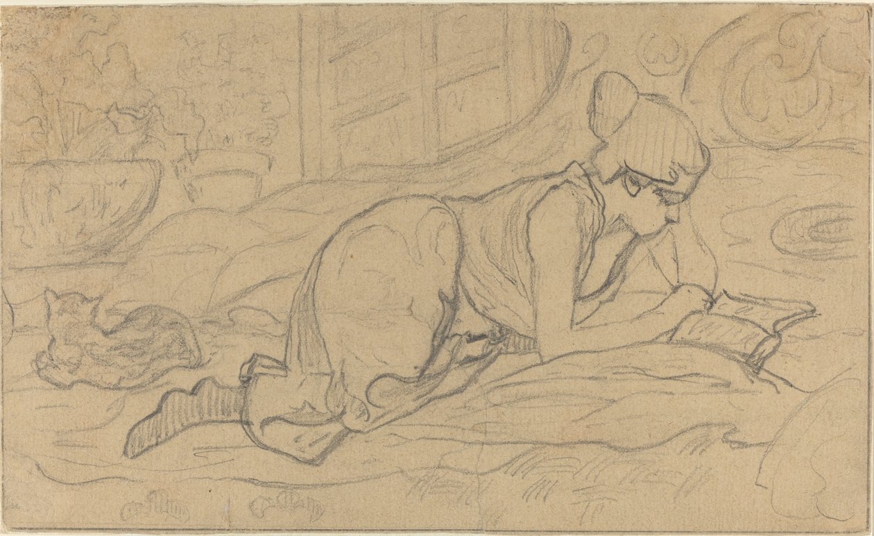 Estudio para "La Liseuse couchée" de Paul Elie Ranson