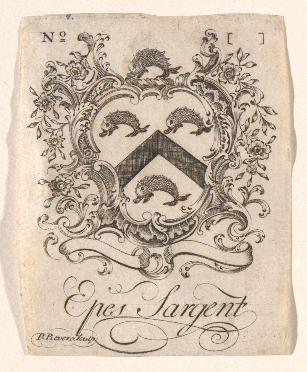 Placa de libro de Epes Sargent de Paul Revere