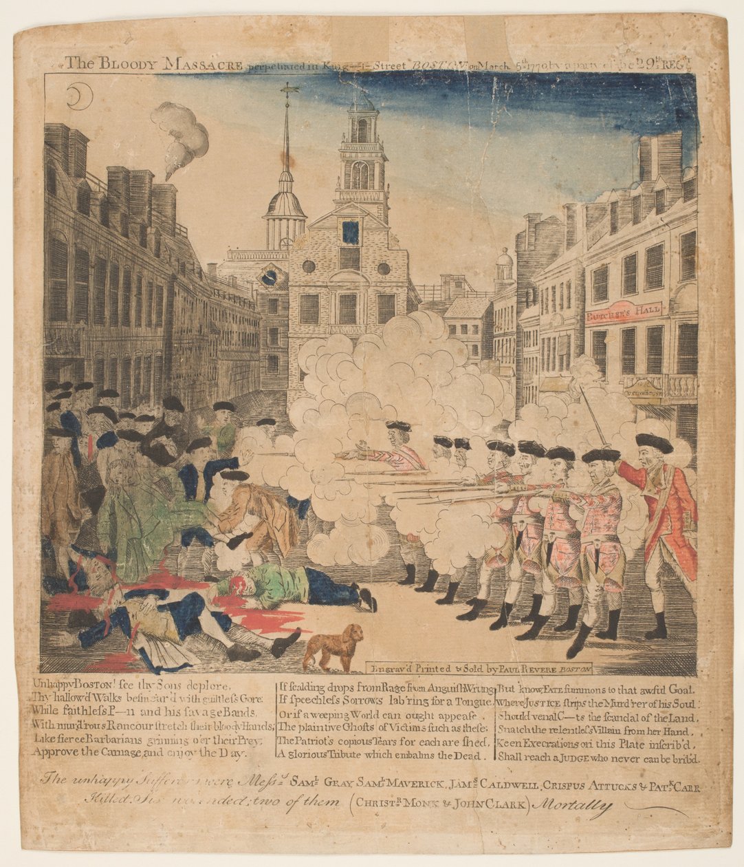 La masacre de Boston, 5 de marzo de 1770 de Paul Revere