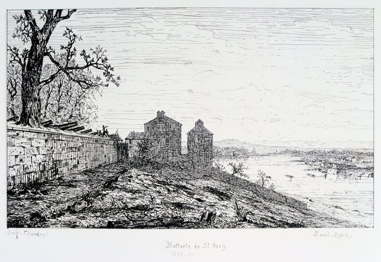 Batería de St Ouen, Sitio de París, 1870-1871 de Paul Roux