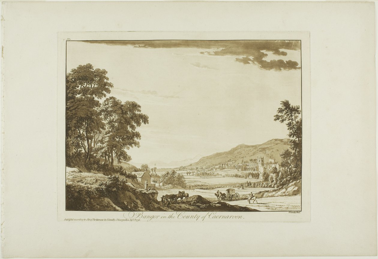 Bangor en el condado de Caernarvon de Paul Sandby
