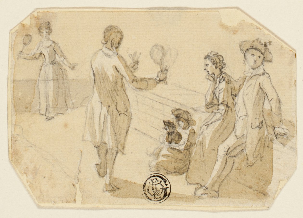Pareja jugando al volante de Paul Sandby