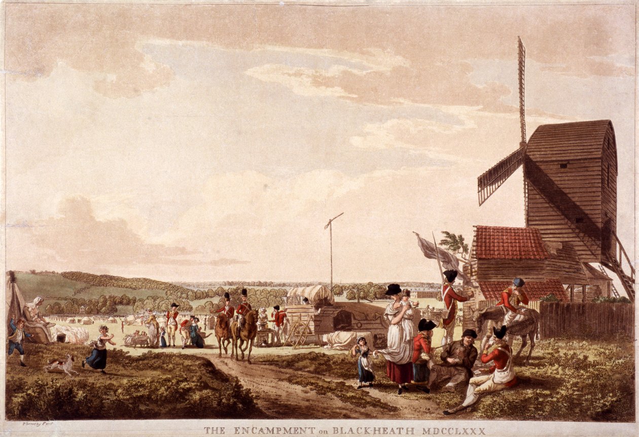 Campamento en Blackheath, Greenwich, Londres, 1780 de Paul Sandby