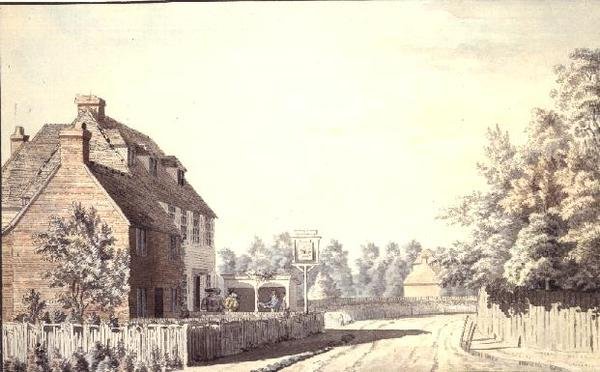 Figuras fuera de una taberna del pueblo de Paul Sandby