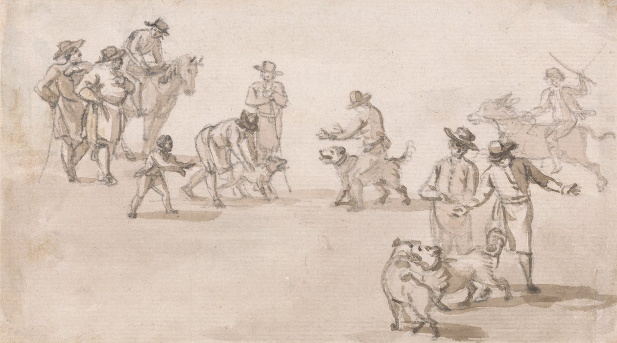 Grupo de Figuras: Una pelea de perros de Paul Sandby