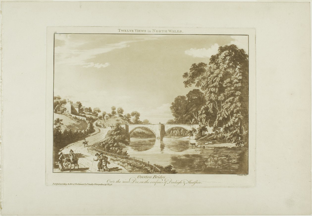 Puente de Overton / Sobre el río Dee, en los confines de Denbigh y Flintshire de Paul Sandby