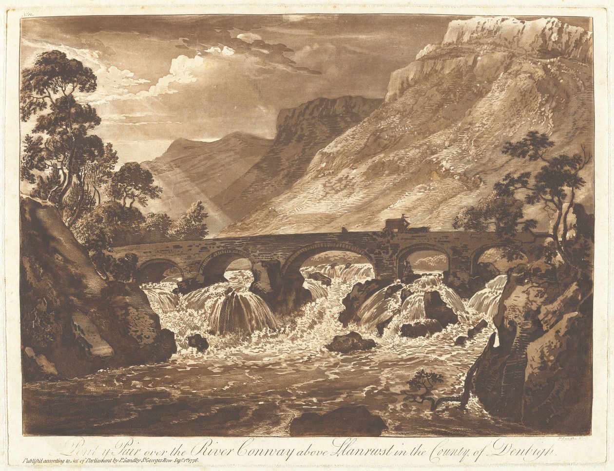 Pont-y-Pair sobre el río Conway, cerca de Llanrwst en el condado de Denbigh de Paul Sandby