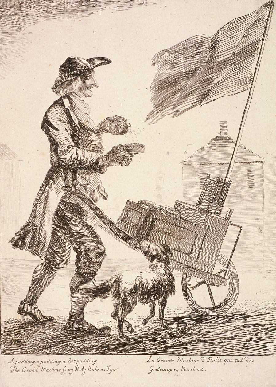 Vendedor de Pudín, Gritos de Londres, 1760 de Paul Sandby