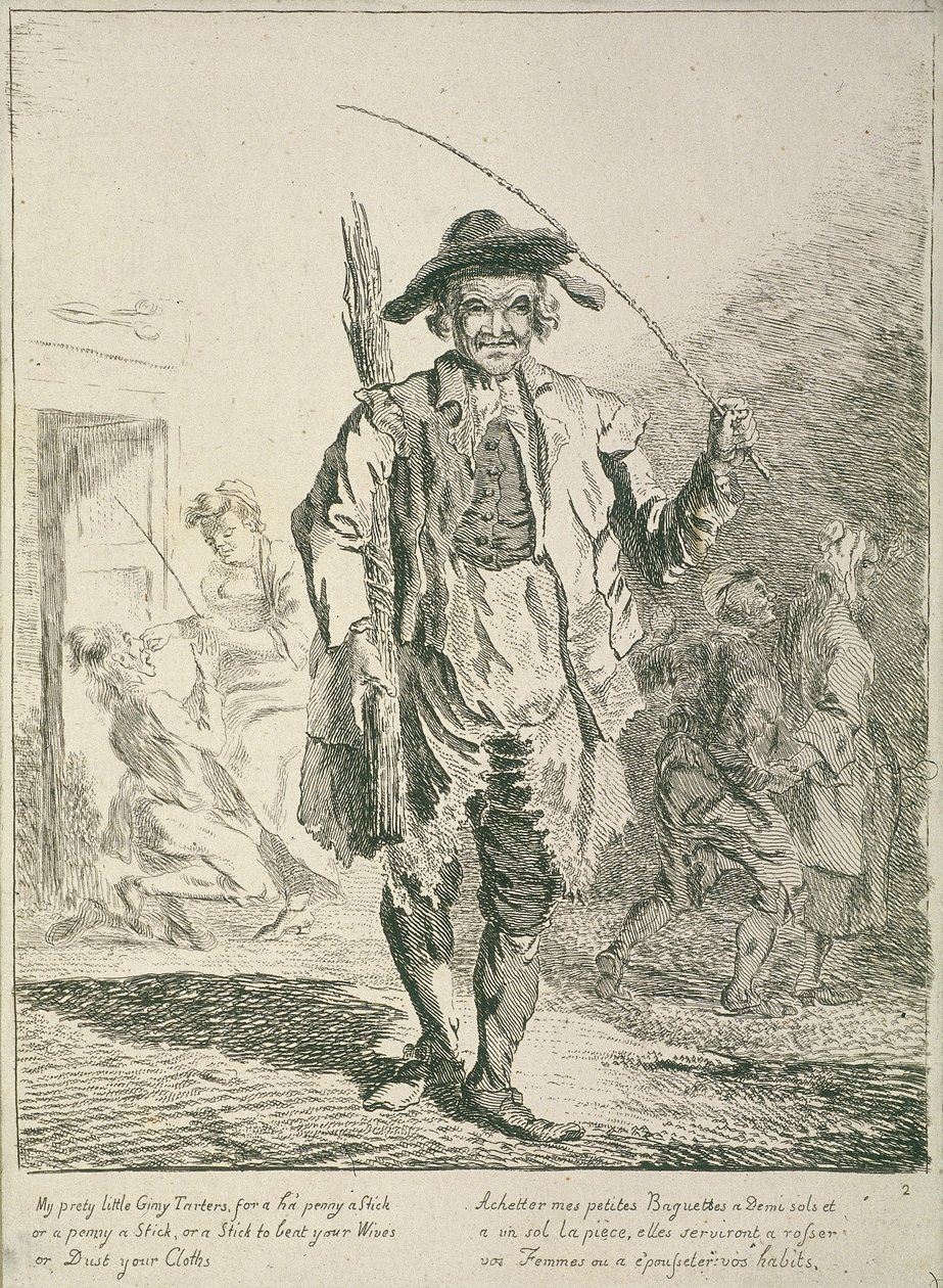 Vendedor de palos, Gritos de Londres, 1760 de Paul Sandby