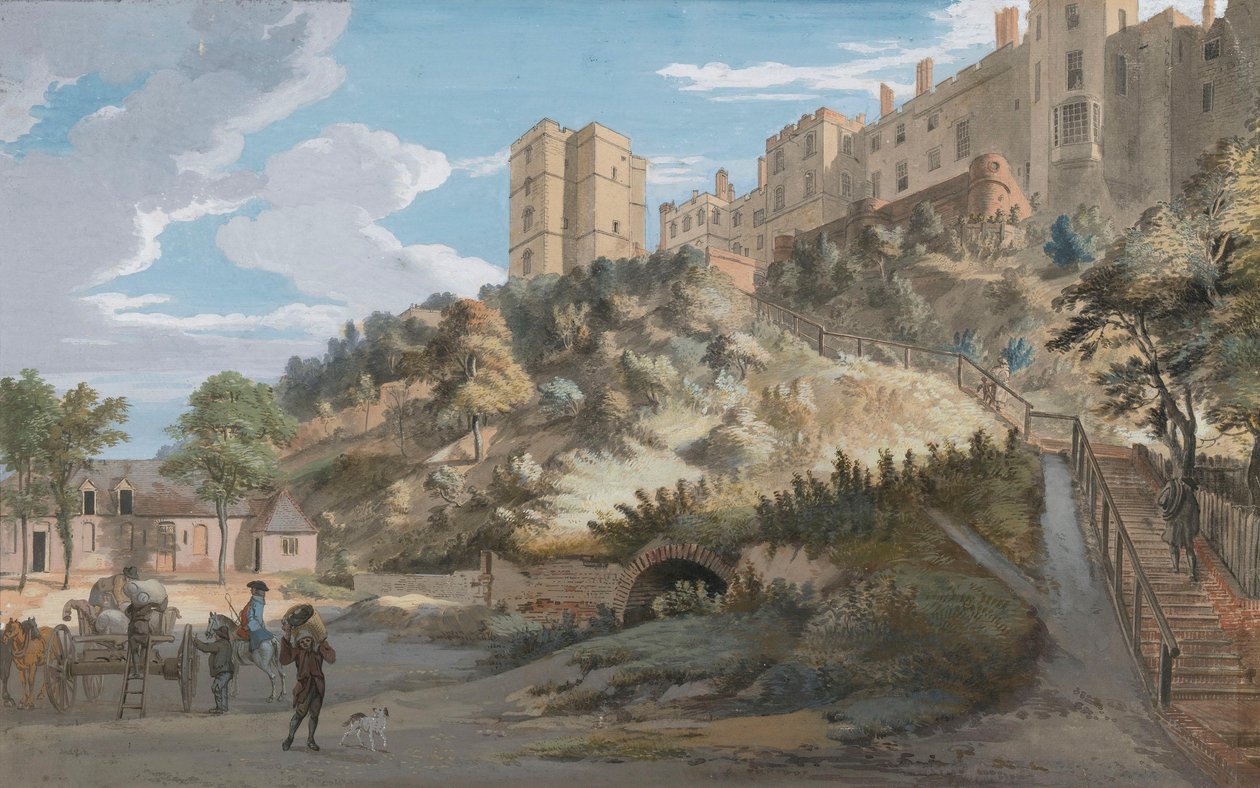 Los Cien Escalones y la Torre de Winchester, Castillo de Windsor, Berkshire de Paul Sandby