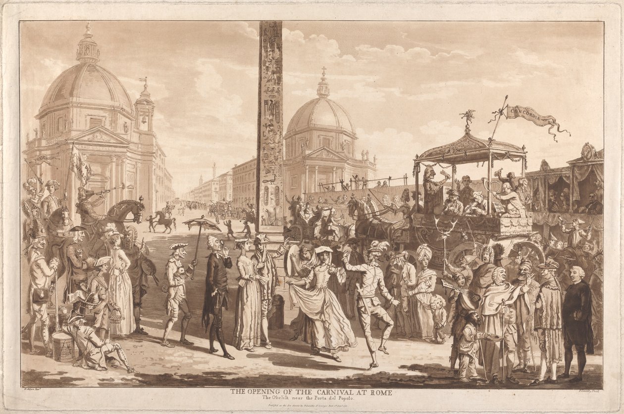 Inauguración del Carnaval de Roma de Paul Sandby