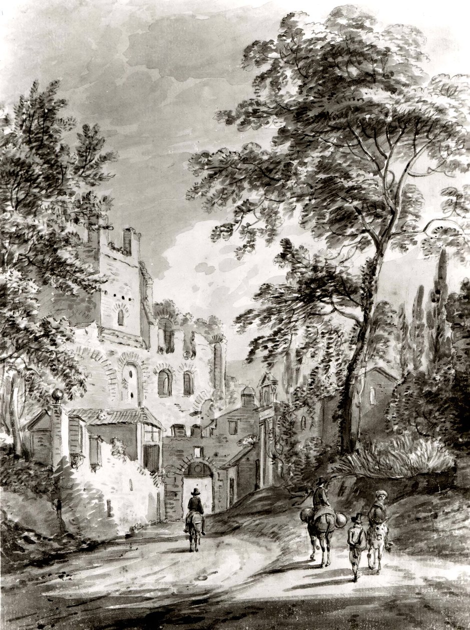 Viajeros entrando en una ciudad, 1751-1809 de Paul Sandby