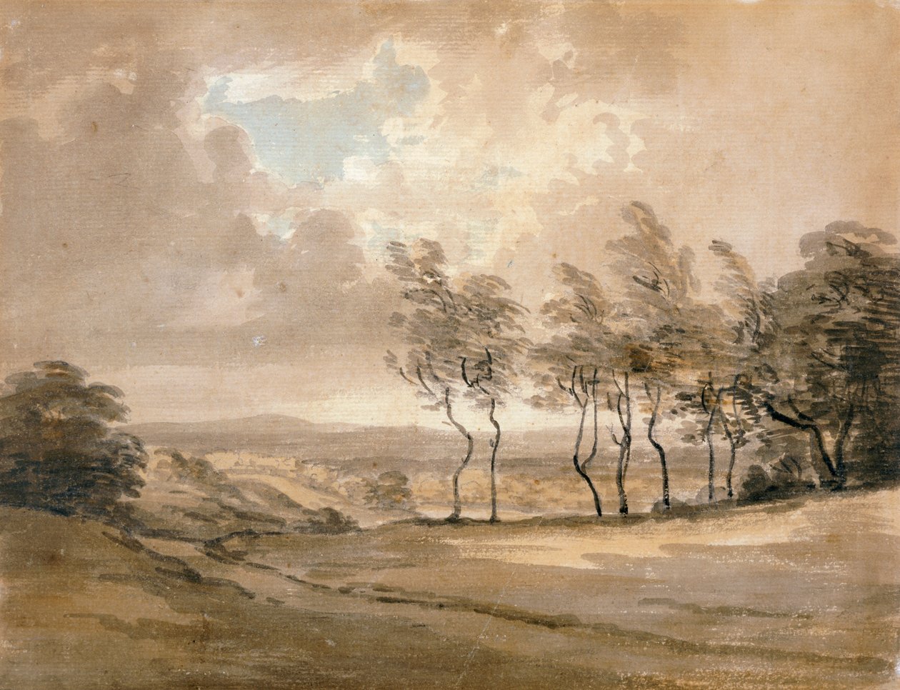Vista de Hampstead Heath, siglo XVIII de Paul Sandby
