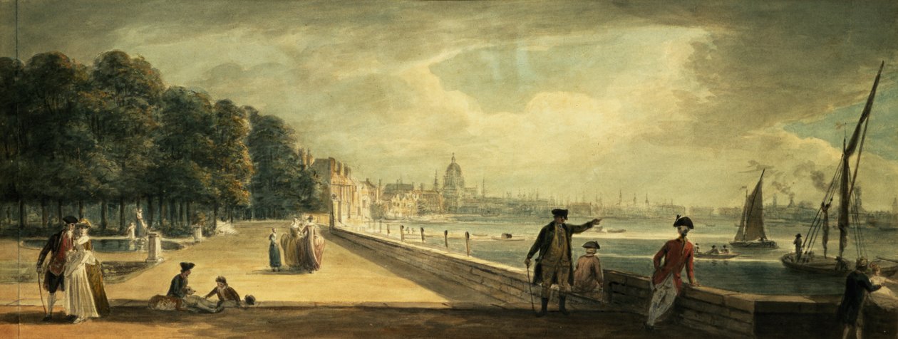 Vista de la ciudad desde la terraza de Somerset House de Paul Sandby