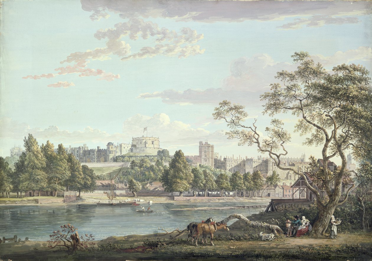 Castillo de Windsor, desde el otro lado del Támesis (acuarela sobre lápiz sobre papel) de Paul Sandby