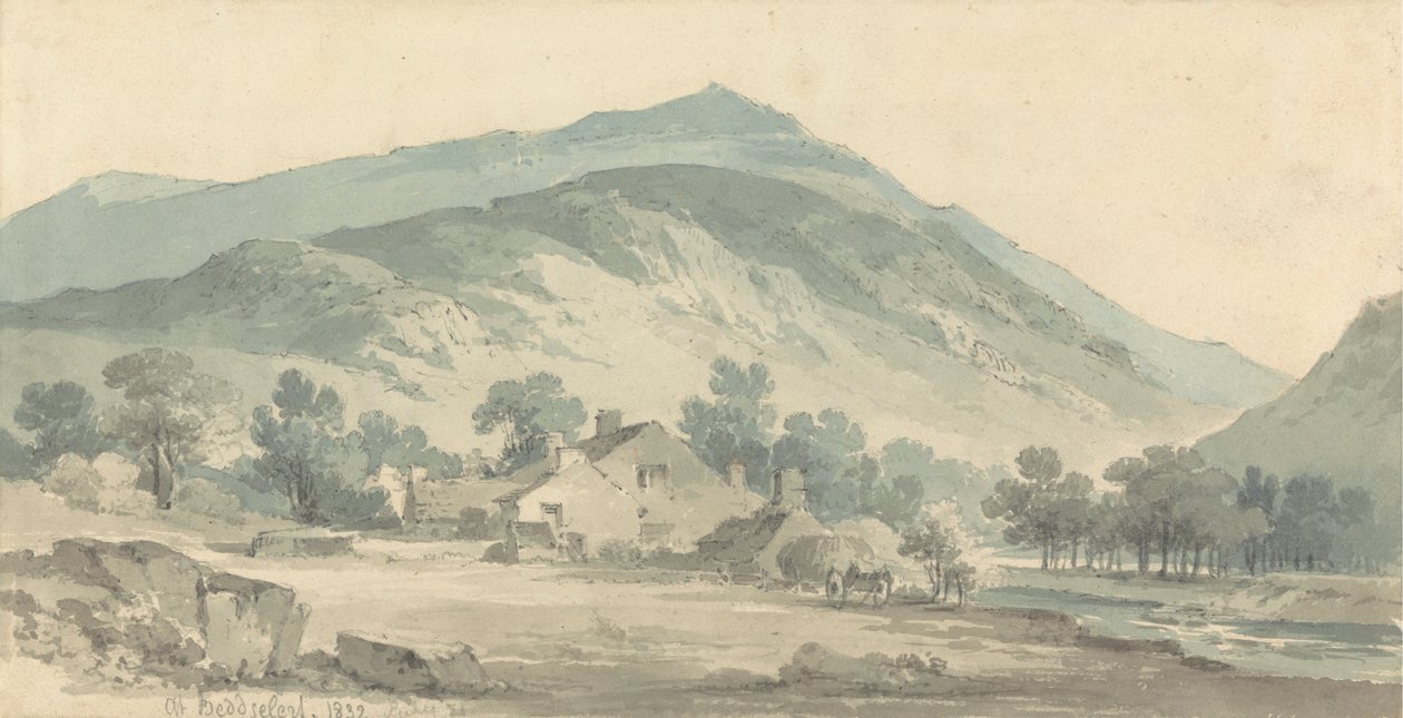 Paisaje en Beddgelert, Gales del Norte de Paul Sandby Munn