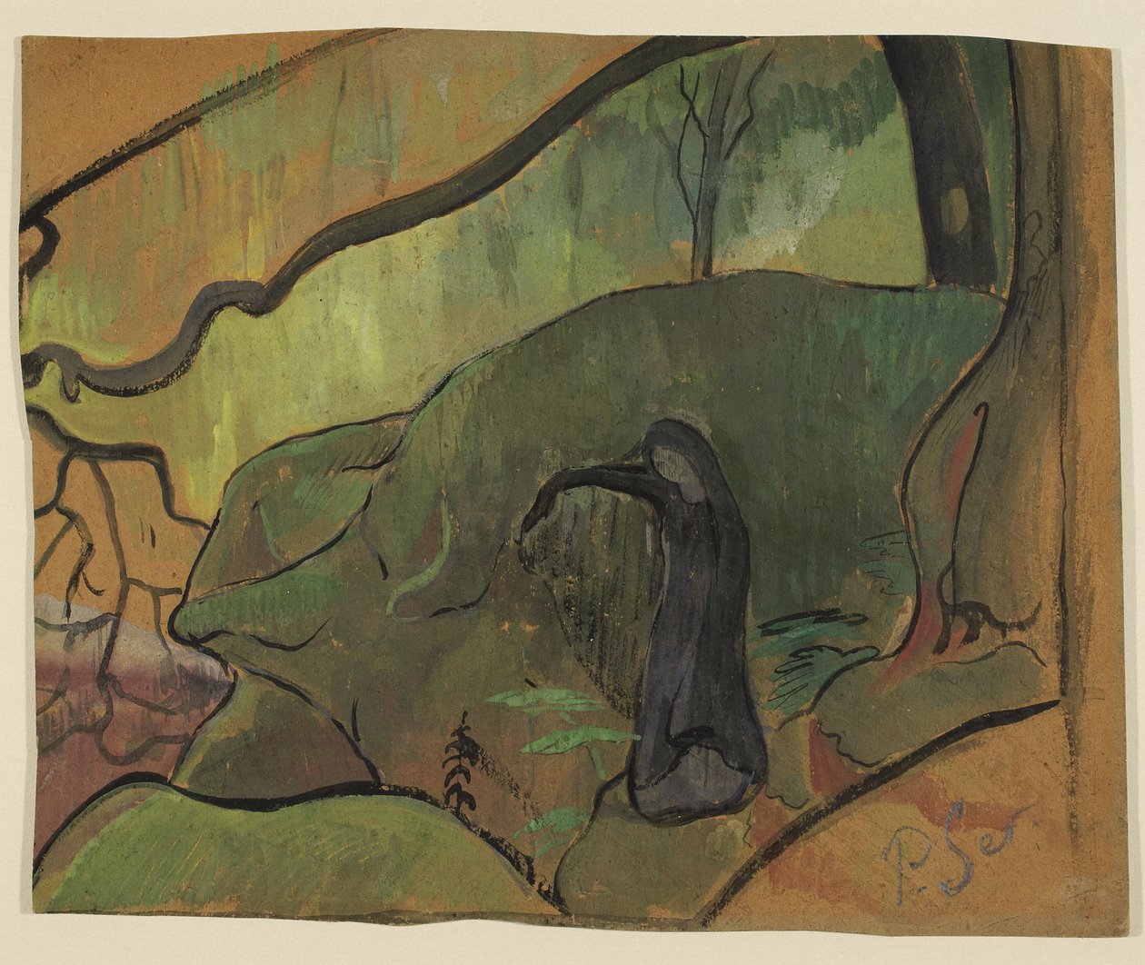 Sueño de la tierra (Bretona en el bosque) de Paul Sérusier