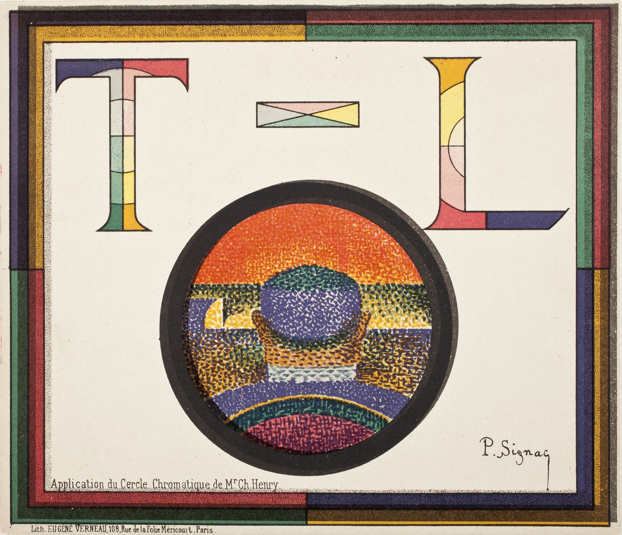 Aplicación del círculo cromático del señor Charles Henry de Paul Signac