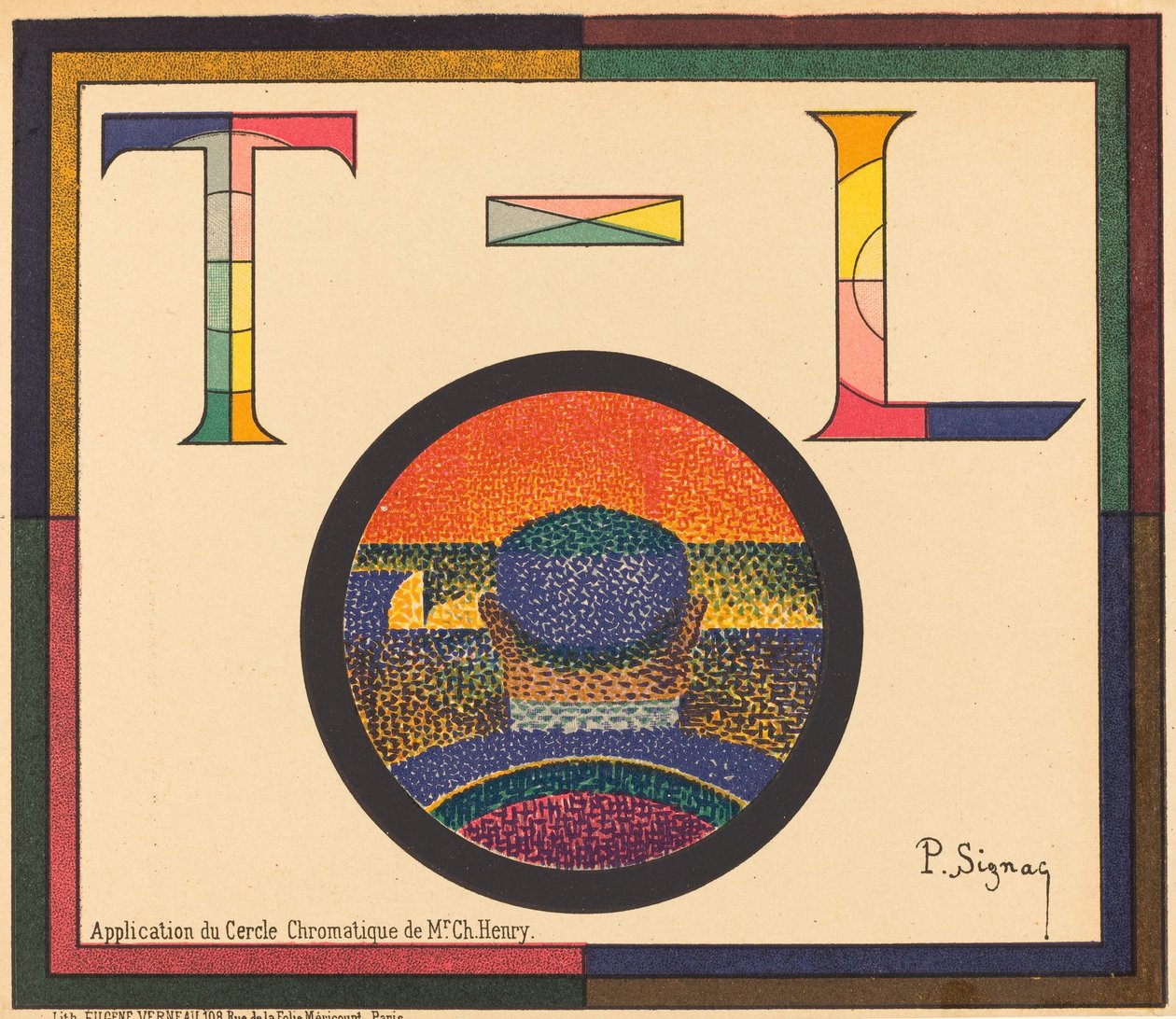 Aplicación del círculo cromático de Mr. Ch. Henry de Paul Signac