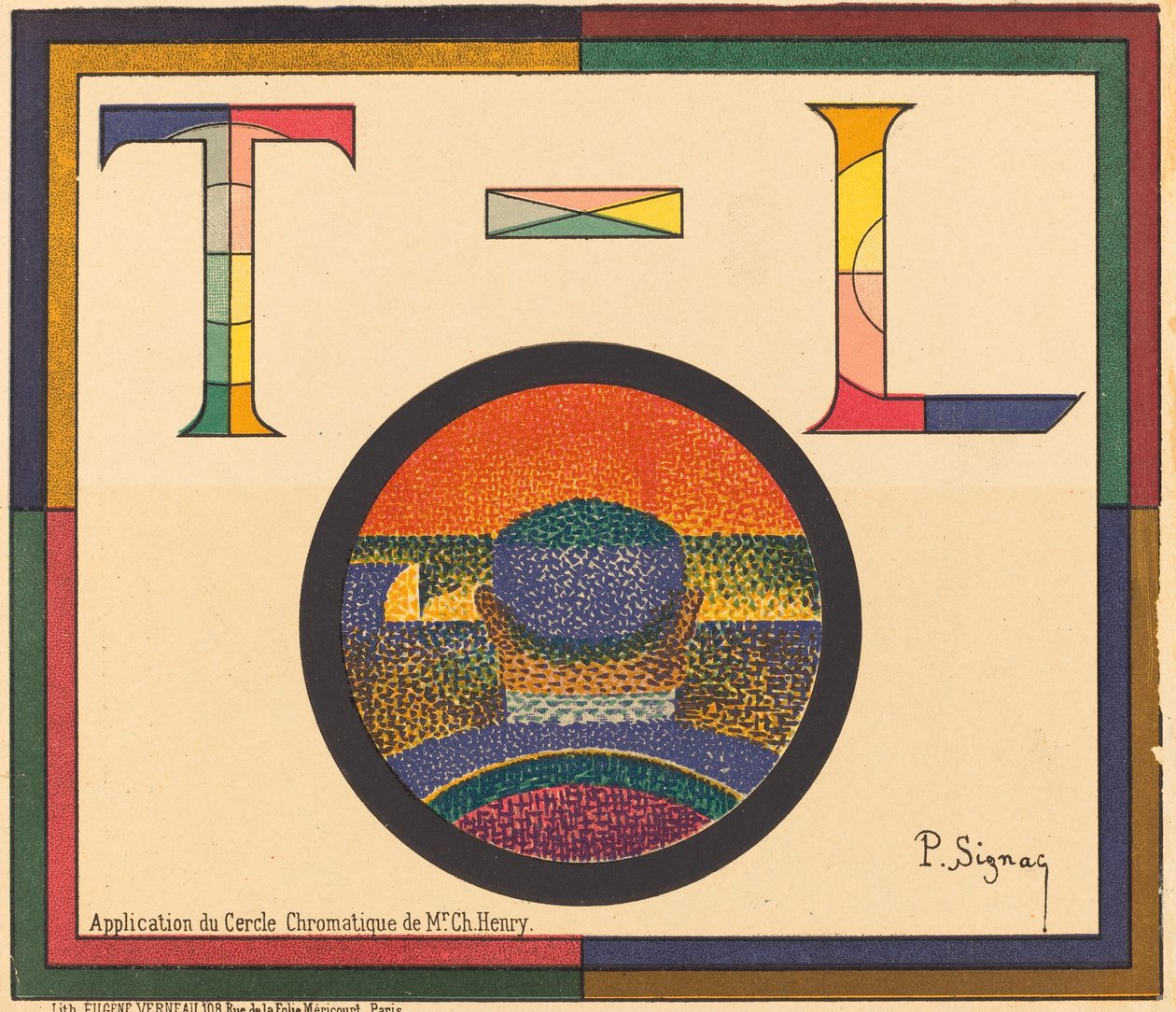 Aplicación del círculo cromático de Mr. Ch. Henry de Paul Signac