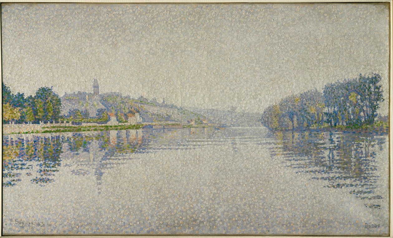 Las orillas del río. El Sena en Herblay (pintura sobre lienzo) de Paul Signac