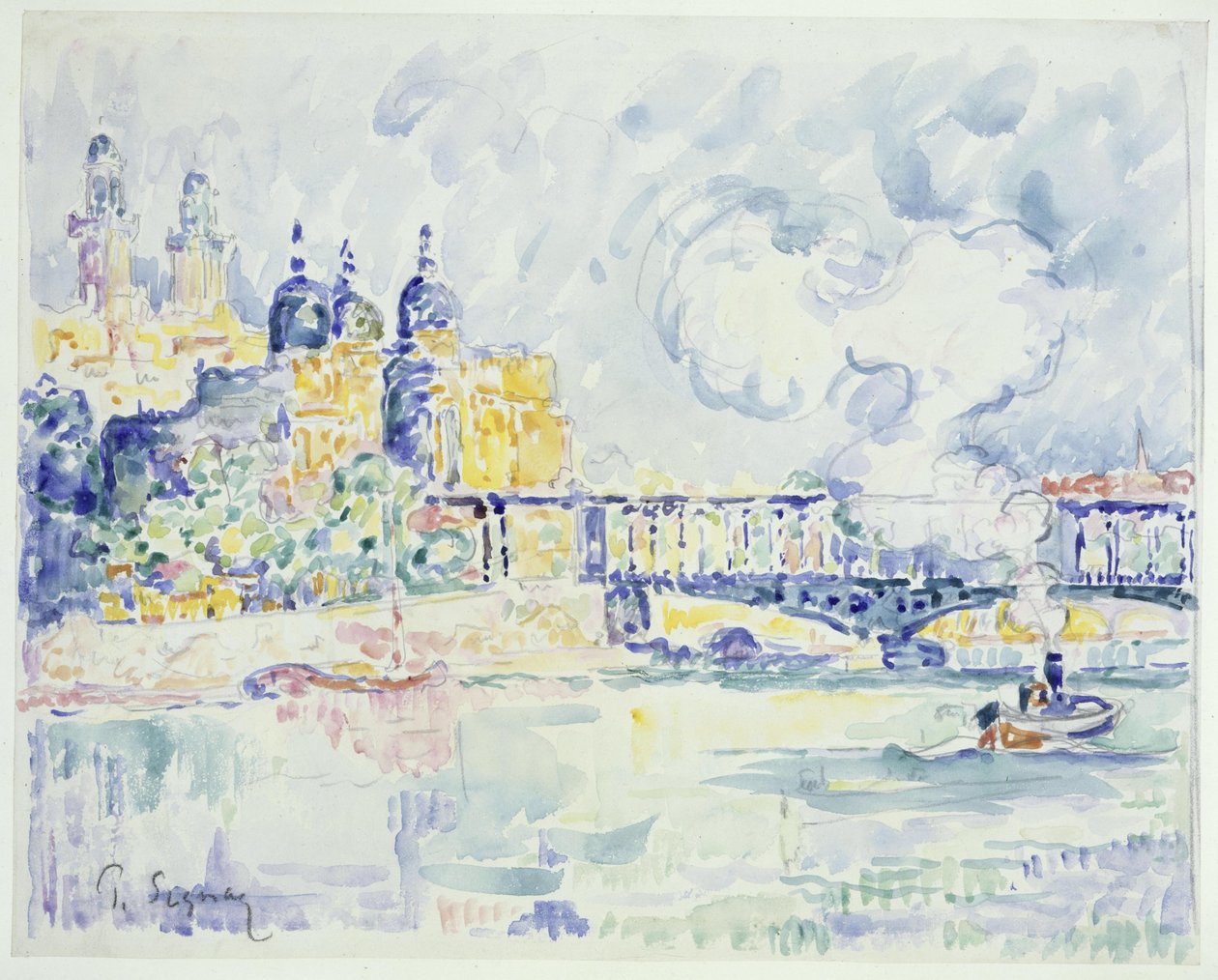 El Sena, con el Trocadéro y el Pont de Passy, en París de Paul Signac