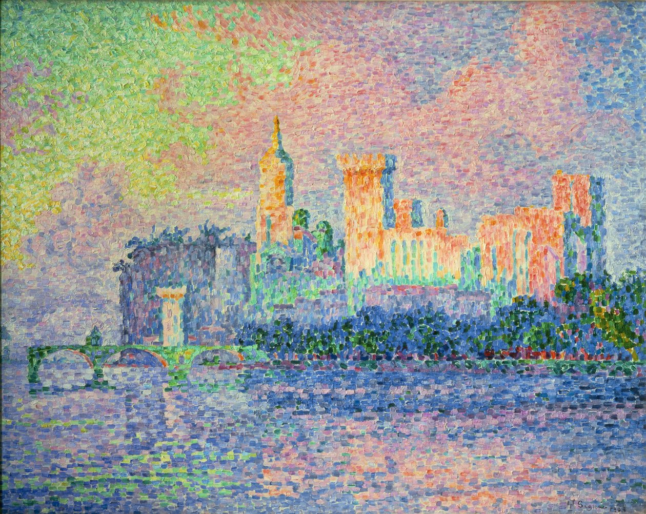 Le chateau des Papes, Avignon (pintura sobre lienzo) de Paul Signac