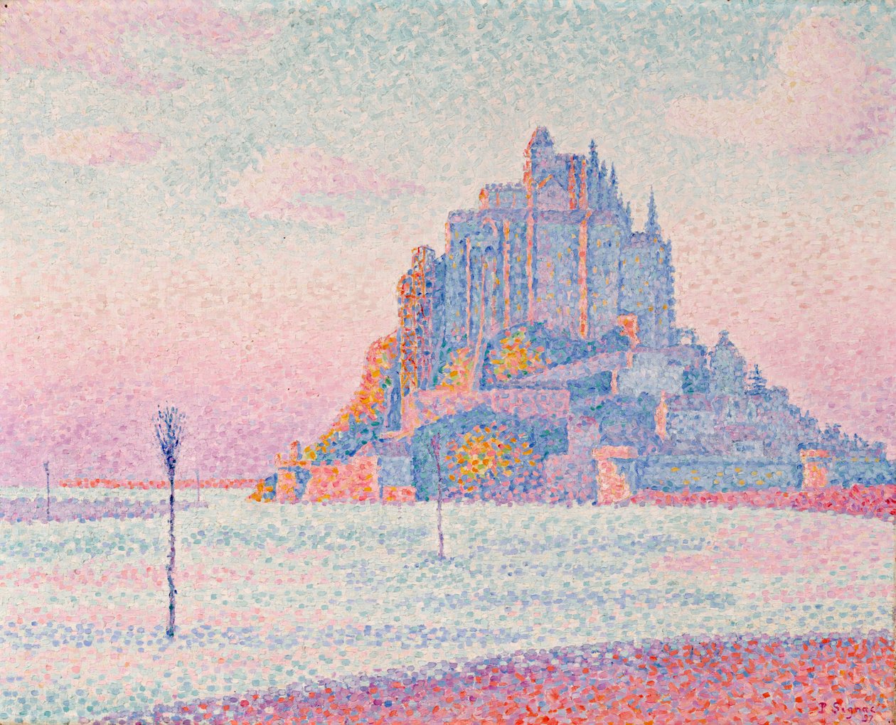 Mont Saint-Michel, puesta de sol de Paul Signac