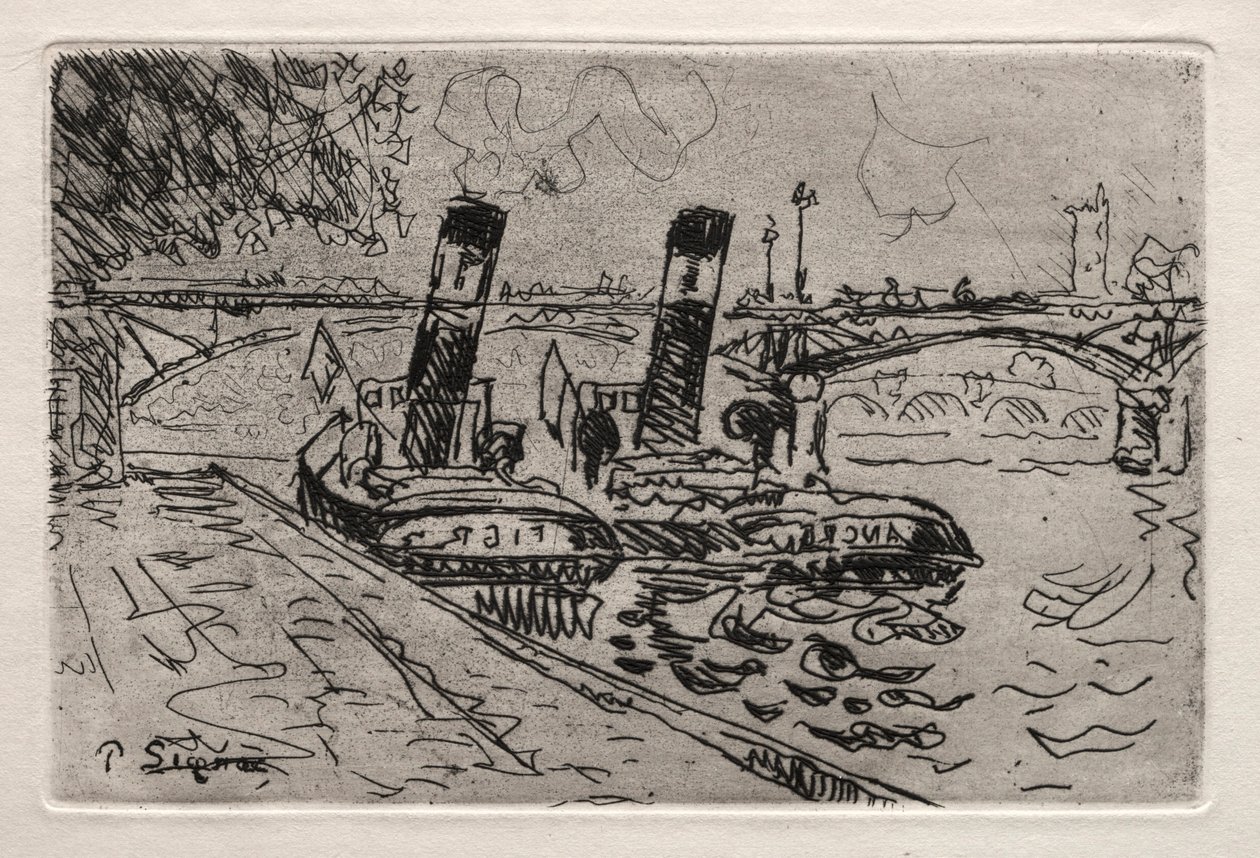 París, Puente de las Artes con Remorqeurs de Paul Signac