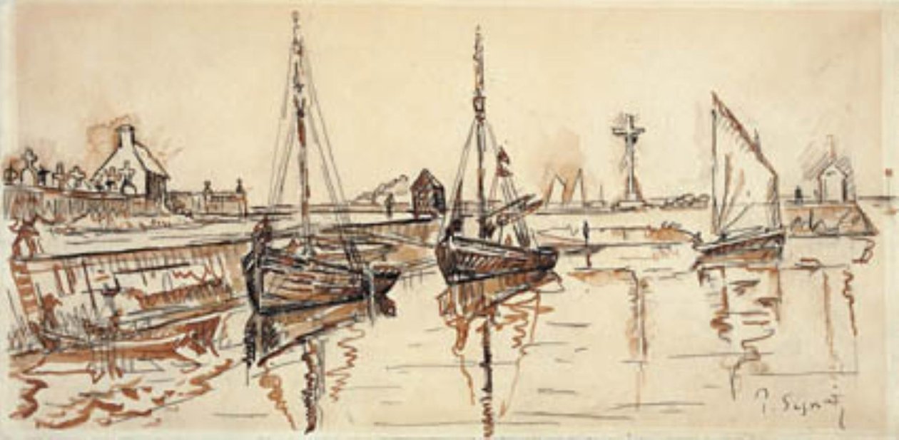 Veleros en el puerto de Barfleur de Paul Signac