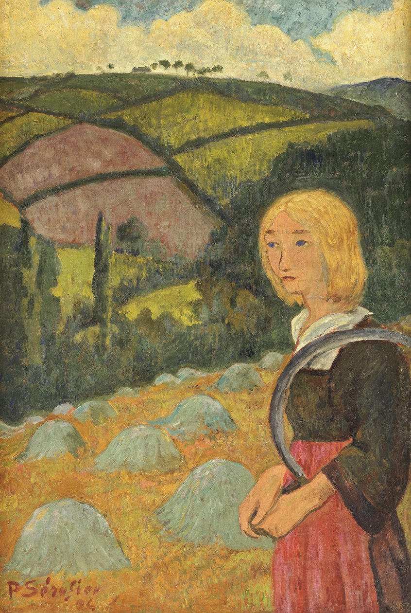 Joven bretona y montones de heno, 1924 de Paul Sérusier