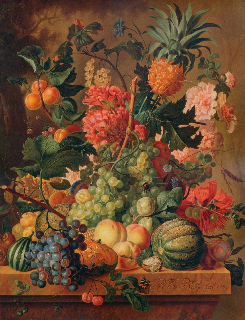 Frutas y flores, 1789 de Paul Theodor van Brussel