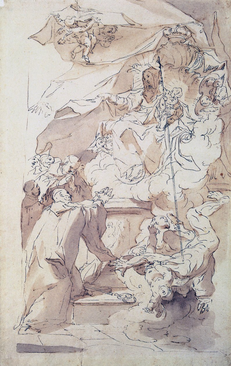 La Virgen y el Niño Jesús con San Bernardo, siglo XVIII de Paul Troger