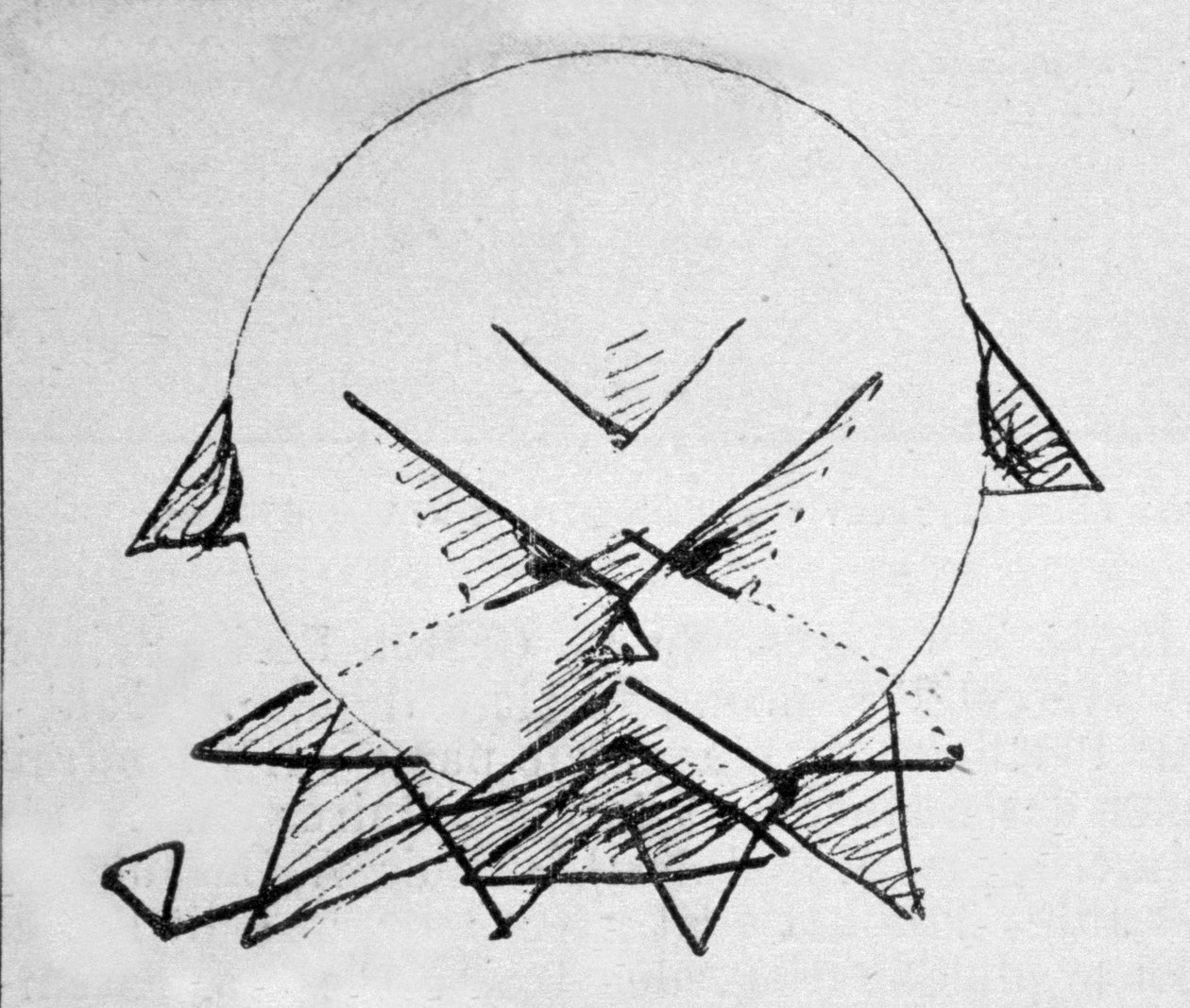 Autorretrato dibujo del poeta Paul Verlaine (1844-1896) de Paul Verlaine