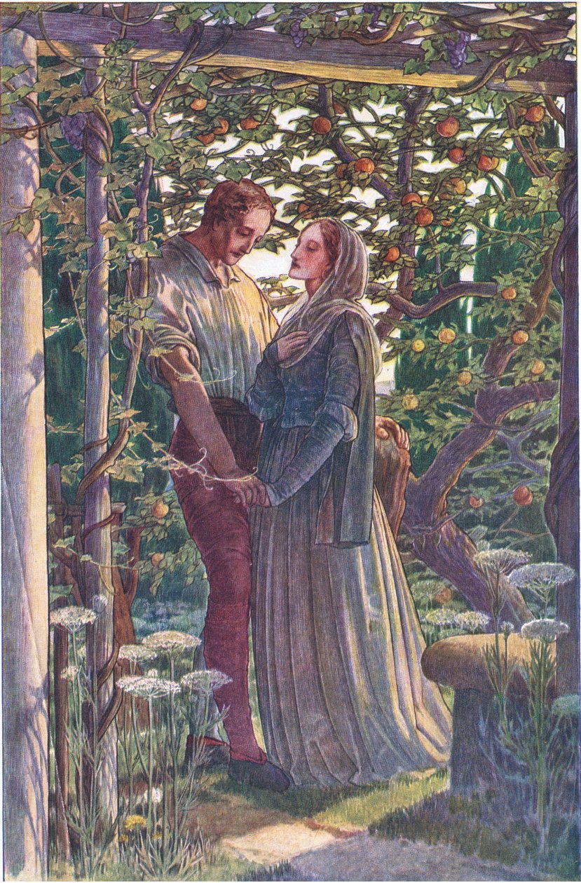 Encuentro justo de las más raras afecciones, ilustración de La Tempestad, 1908 de Paul Vincent Woodroffe