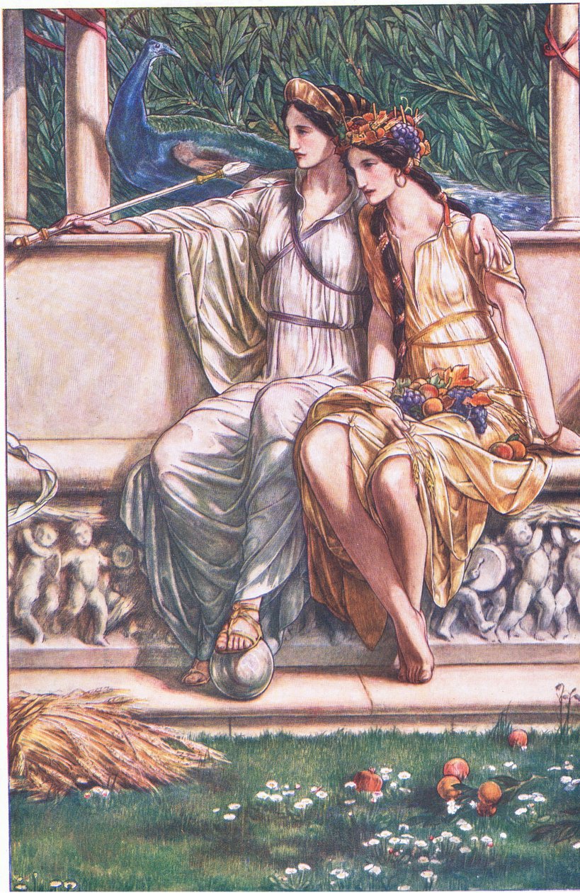 Juno, Ceres y la Máscara de las ninfas y el Segador, ilustración de La Tempestad, 1908 de Paul Vincent Woodroffe