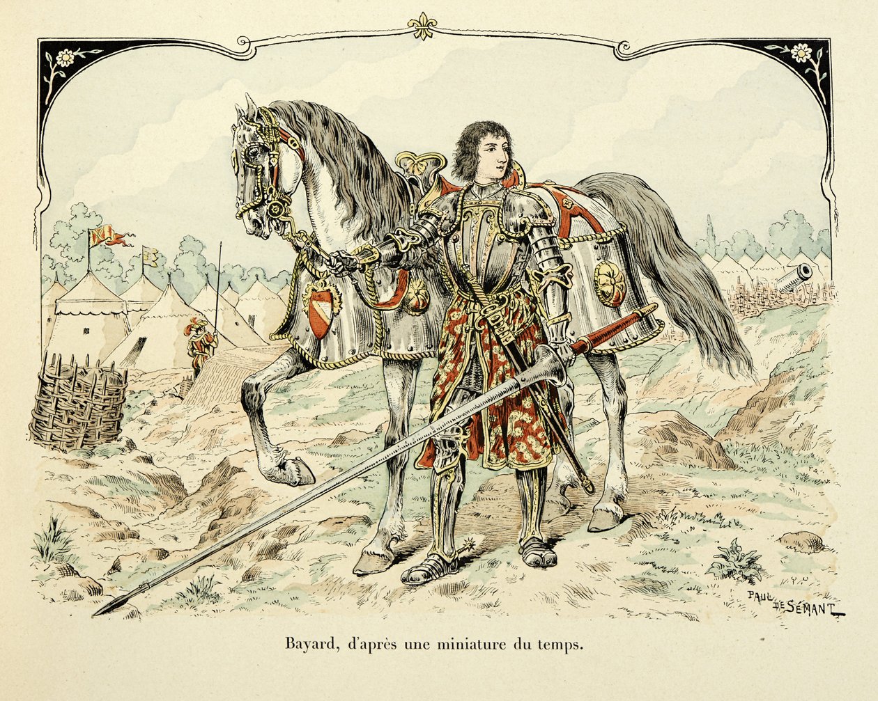 Retrato de Bayard después de una miniatura de la época de Paul de Semant