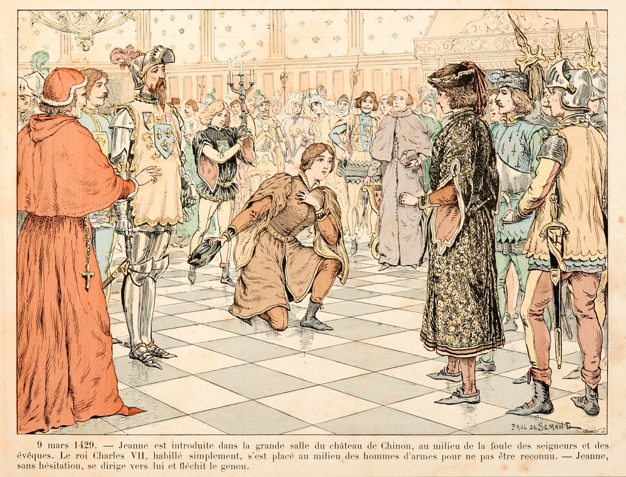 Ilustración tomada del libro “Juana de Arco” de Théodore Cahu e ilustrada por Paul De Sémant (1855-1915): El 9 de marzo de Paul de Semant