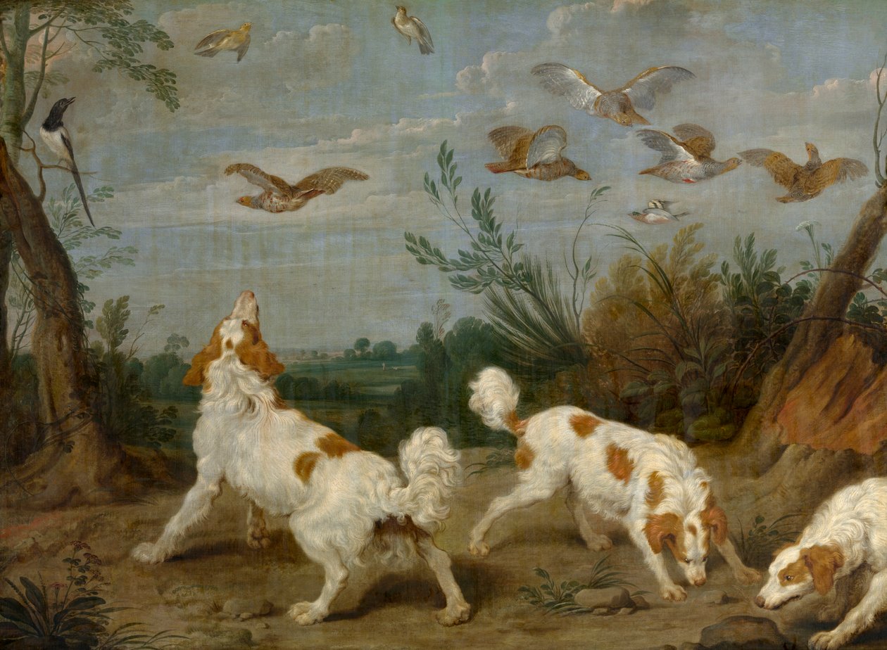 Caza de perdices (óleo sobre lienzo) de Paul De Vos