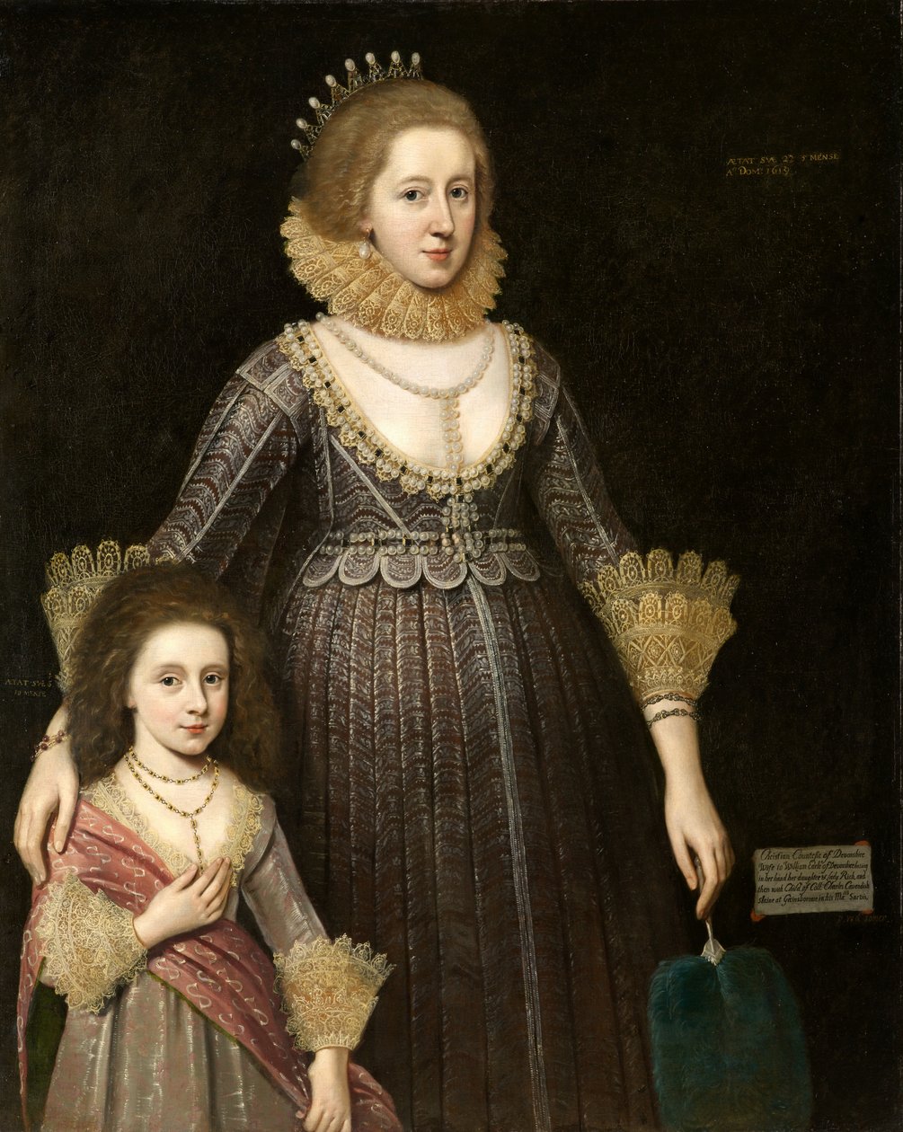 Cristiana, Lady Cavendish, luego Condesa de Devonshire (1598-1675), y su hija de Paul van Somer