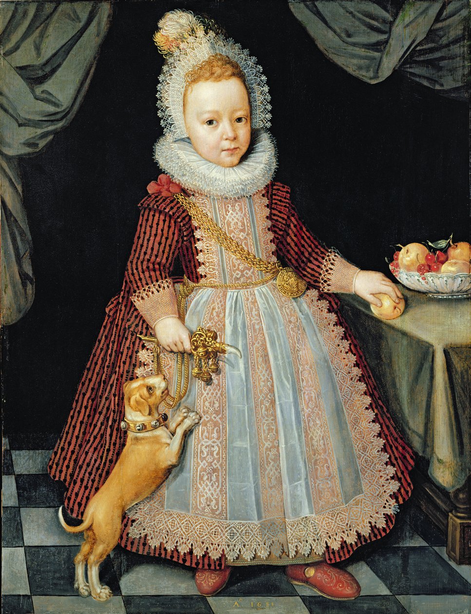 Retrato de un Niño con un Sonajero de Paul van Somer