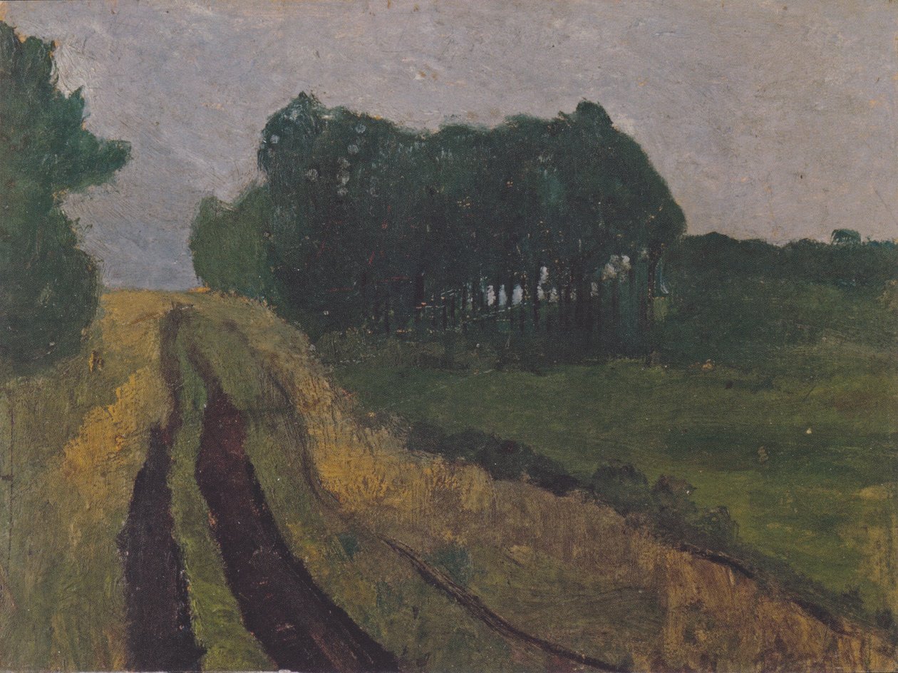 Paisaje vespertino con pinos de Paula Modersohn Becker