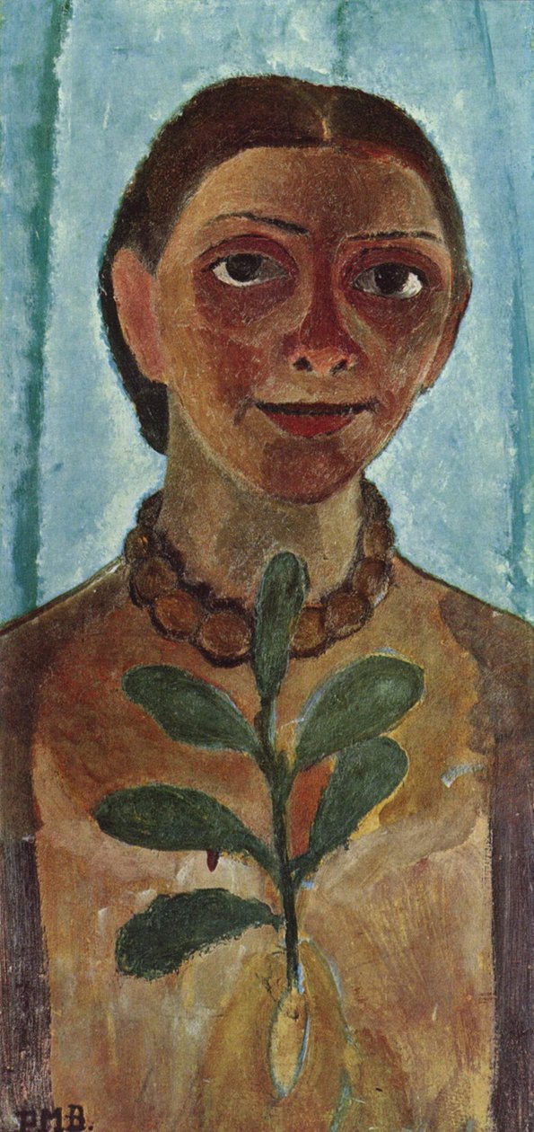 La pintora con rama de camelias de Paula Modersohn Becker