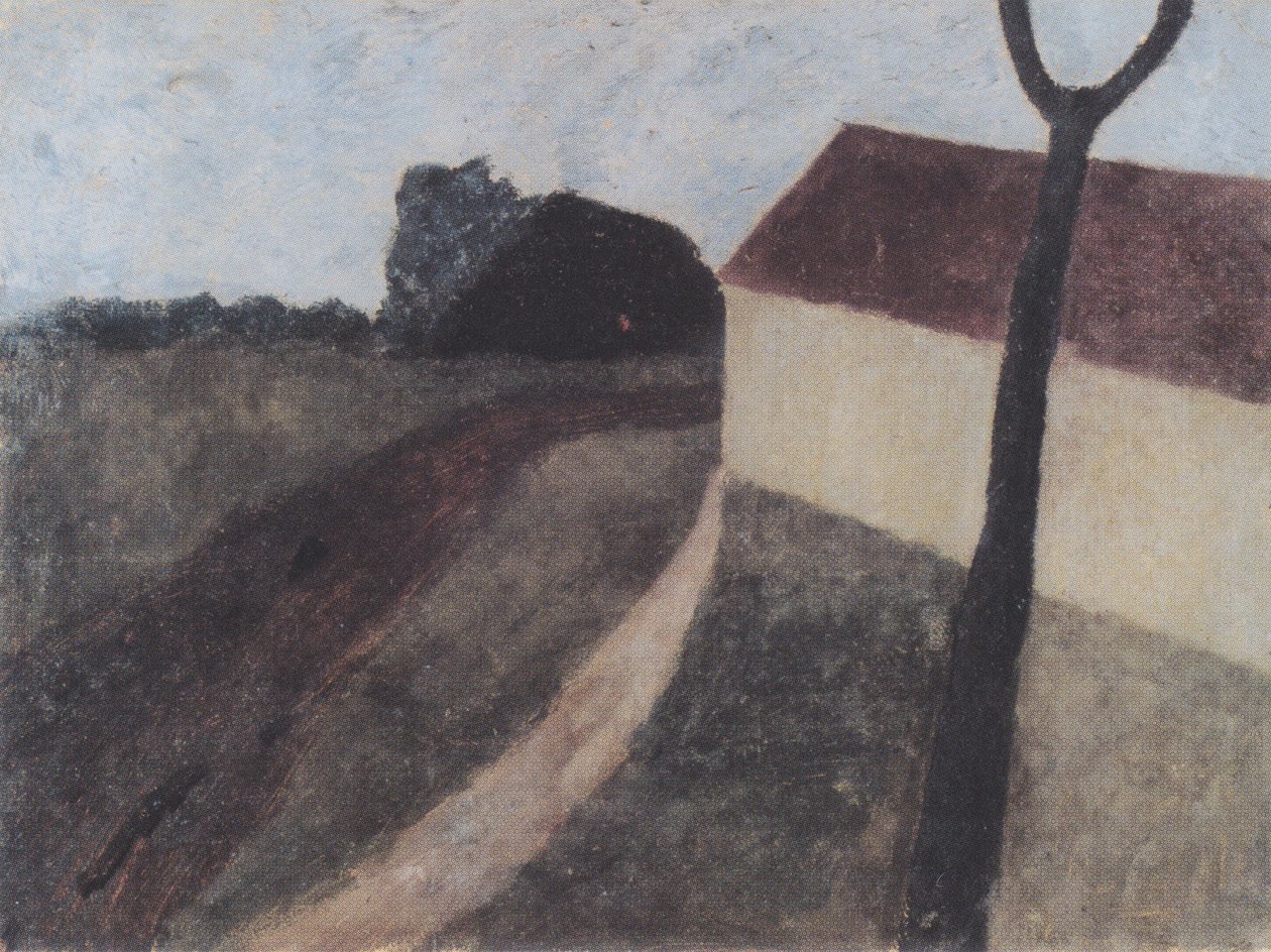 Paisaje crepuscular con casa y horquilla de Paula Modersohn Becker